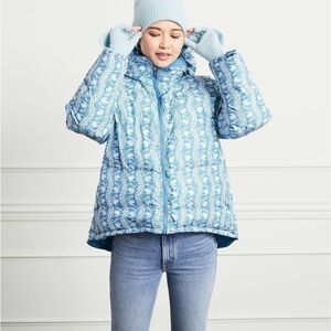Hill House Reversible Edie Jacket Puffer Winter Vine Blue M NWOT